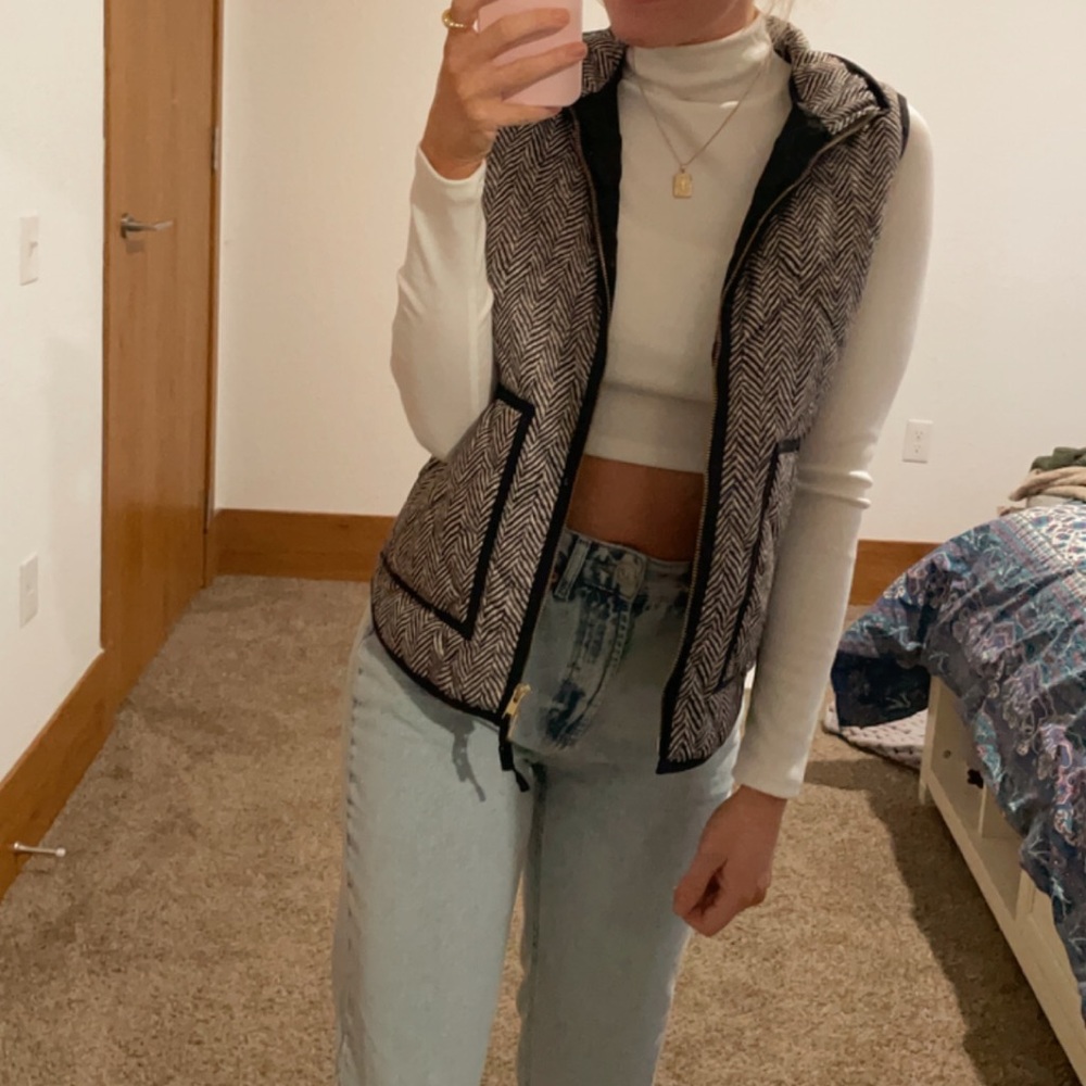 NWOT J. Crew Herringbone Vest